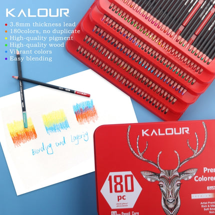 KALOUR 180 Colors Color Lead Set Painted Pencils Art Painting Supplies(Iron Box)-garmade.com