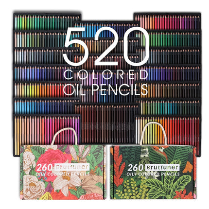 BRUTFUNER 520 Colors Color Lead Set Art Painting Oily Hand-Painted Color Lead(Gift Box Packaging)-garmade.com