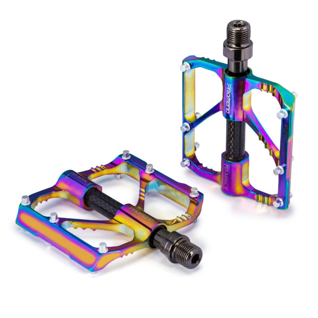 1 Pair PROMEND Three Peilin Bearing Aluminum Alloy CNC Bicycle Colorful Pedal PD-M86CY-garmade.com