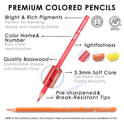 Kalour 240 Colors Color Lead Pencil Set Hand Painted Doodle Color Pencil Painting Pencil(Iron Box Packaging)-garmade.com