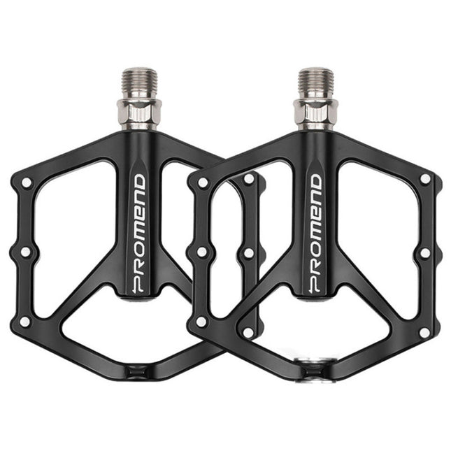 1 Pair PROMEND PD-M46 Bicycle Pedal Aluminum Alloy CNC Bearing Palin Pedal(Black)-garmade.com