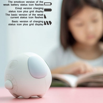 Cartoon Smart Alarm Clock For Children Bedroom Bedside LED Lamp Charging Electronic Digital Clock, Colour: White (Expression Version)-garmade.com