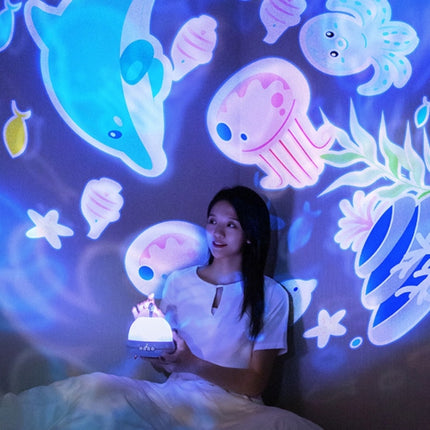 Doll Projection Night Light USB Charging Starry Sky Ocean Music Box, Spec: Standard Ver. 2.7W(White)-garmade.com