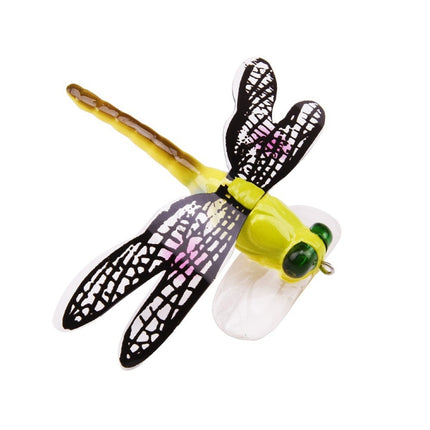 QT01 7cm / 6g Flying Fishing Bait Long Hook Bionic Dragonfly Bait(A (Yellow))-garmade.com
