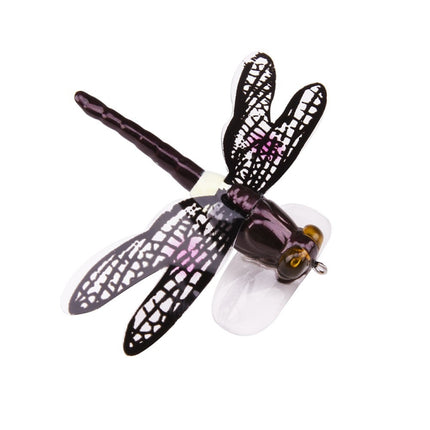 QT01 7cm / 6g Flying Fishing Bait Long Hook Bionic Dragonfly Bait(B (Purple))-garmade.com