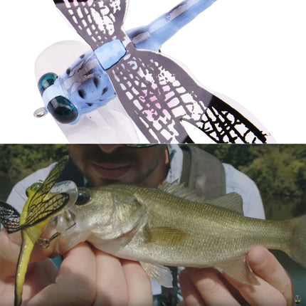 QT01 7cm / 6g Flying Fishing Bait Long Hook Bionic Dragonfly Bait(F (Blue))-garmade.com