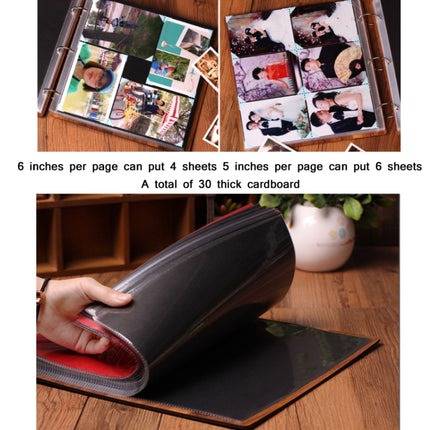 16 inch Wooden Handmade DIY Sticky Photo Album Baby Growth Souvenir Album(Four Leaf)-garmade.com