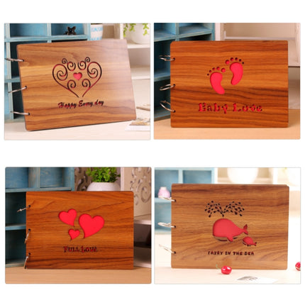 2 PCS 10 inch Wooden Hollow DIY Paste Photo Album(Whale)-garmade.com