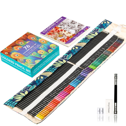 72 Colors Colored Pencils Set Hand-Painted Graffiti Colored Pencils With Roller Shutter Pencil Case-garmade.com