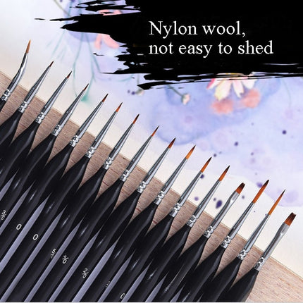 15 PCS/Set Hook Line Pen Brush Set Nylon Watercolor Oil Tip/Elbow Pen(Type B)-garmade.com
