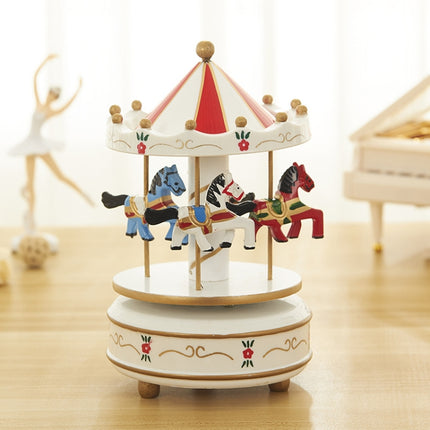 Sky City Carousel Clockwork Music Box Couples Birthday Gift(K0121 Flowers Grass Red)-garmade.com