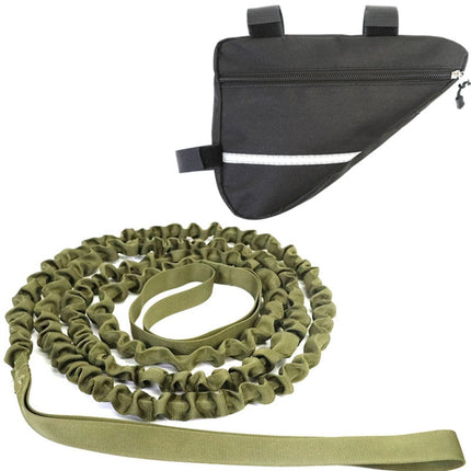 Bicycle Trailer Rope Parent-Child Tensile Traction Rope(Army Green + Triangle Bag)-garmade.com