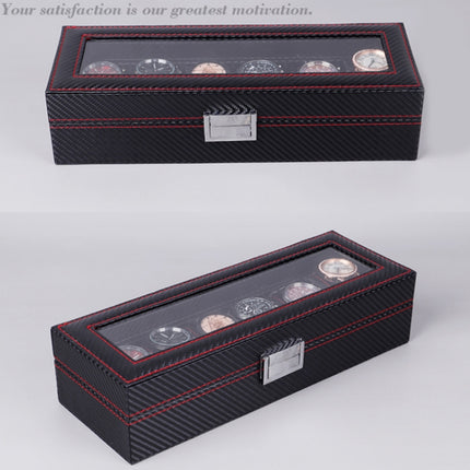 Carbon Fiber PU Leather Watch Box Jewelry Storage Box Packaging Box, Style: 10 Watch Positions-garmade.com