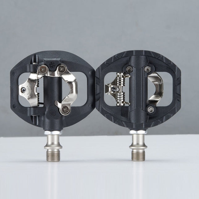 Bicycle Self-Locking Pedals Mountain Bike Locks Flat Pedals Dual-Purpose SPD Lock Pedals(Black)-garmade.com