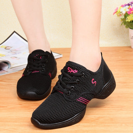 Soft Bottom Mesh Breathable Modern Dance Shoes Heightening Shoes for Women, Shoe Size:36(876 Black)-garmade.com