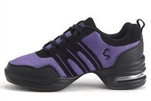 Soft Bottom Mesh Breathable Modern Dance Shoes Heightening Shoes for Women, Shoe Size:37(Black Purple)-garmade.com