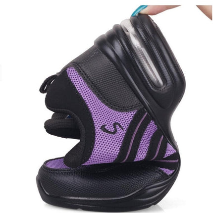 Soft Bottom Mesh Breathable Modern Dance Shoes Heightening Shoes for Women, Shoe Size:37(Black Purple)-garmade.com