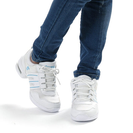 Soft Bottom Mesh Breathable Modern Dance Shoes Heightening Shoes for Women, Shoe Size:37( White)-garmade.com