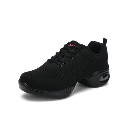 Soft Bottom Mesh Breathable Modern Dance Shoes Heightening Shoes for Women, Shoe Size:37(876 Black)-garmade.com