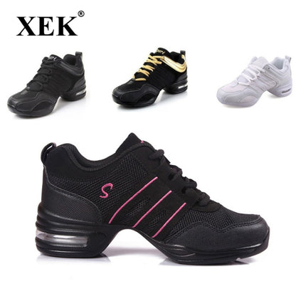 Soft Bottom Mesh Breathable Modern Dance Shoes Heightening Shoes for Women, Shoe Size:37(876 Black)-garmade.com