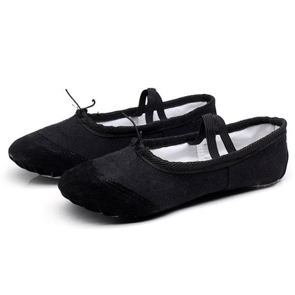 2 Pairs Flats Soft Ballet Shoes Latin Yoga Dance Sport Shoes for Children & Adult(Black)-garmade.com