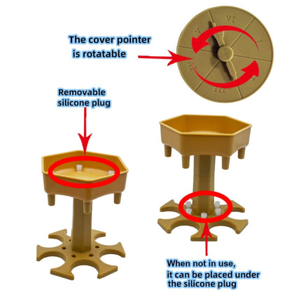 6 Cups Wine Dispenser Automatic Diversion Wine Pourer With Game Turntable, Style: Hexagon Transparent with Transparent Cup-garmade.com