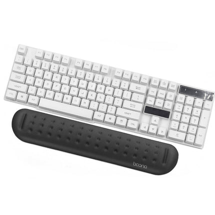 Baona Silicone Memory Cotton Wrist Pad Massage Hole Keyboard Mouse Pad, Style: Medium Keyboard Rest (Black)-garmade.com