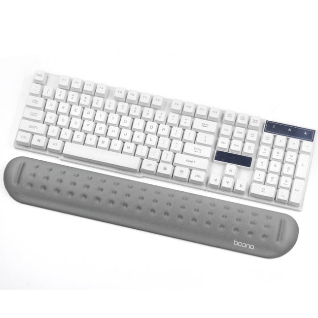 Baona Silicone Memory Cotton Wrist Pad Massage Hole Keyboard Mouse Pad, Style: Large Keyboard Rest (Gray)-garmade.com