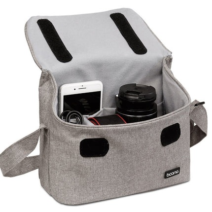 Baona BN-H013 Camera Shoulder Bag SLR Lens Storage Handbag(Light-Thin Black)-garmade.com