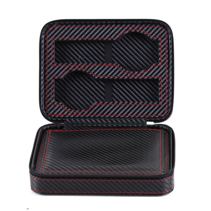 PU Leather Full Carbon Fiber Zipper Watch Bag Watch Storage Display Box, Style: 04 Watch Position-garmade.com