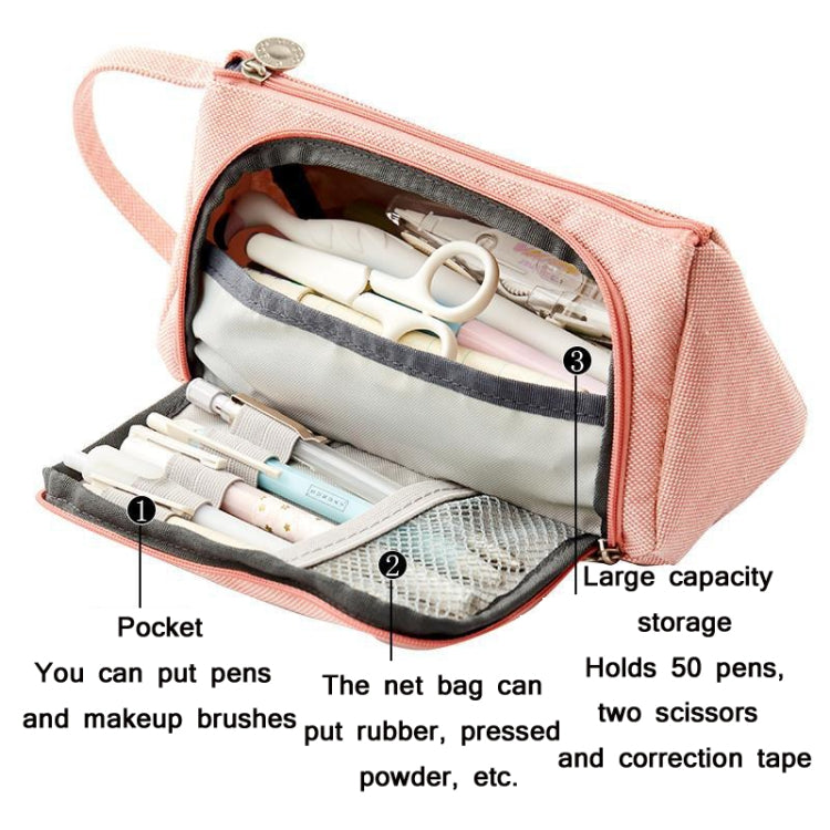 Angoo Multi Pockets Pencil Case Pen Bag Canvas Handheld Storage Pouch  Organizer for Stationery