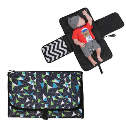 Portable Baby Changing Mat Multifunctional Baby Changing Table Waterproof Bag(Colorful Geometry)-garmade.com