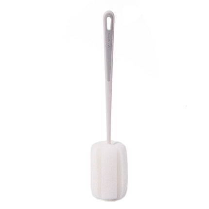 5 PCS Baby Bottle Vacuum Cup Sponge Long Handle Brush Household Cleaning Brush(White)-garmade.com