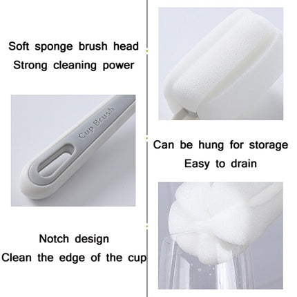 5 PCS Baby Bottle Vacuum Cup Sponge Long Handle Brush Household Cleaning Brush(Green)-garmade.com