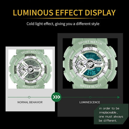 SANDA Outdoor Leisure Waterproof Multifunctional Luminous Electronic Watch(Black Rose Gold Men)-garmade.com