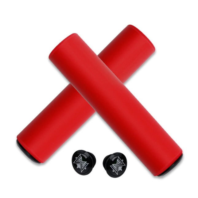 MEROCA Mountain Bike Grip Cover Shock Absorbic Silicone Handlebar Sponge Cover(Red)-garmade.com
