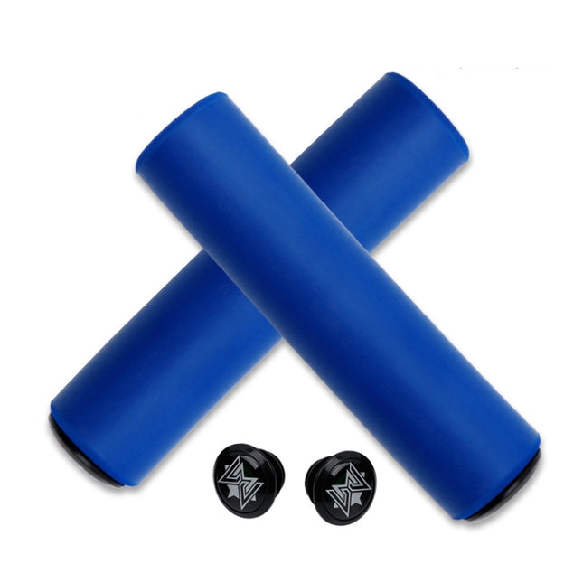 MEROCA Mountain Bike Grip Cover Shock Absorbic Silicone Handlebar Sponge Cover(Blue)-garmade.com