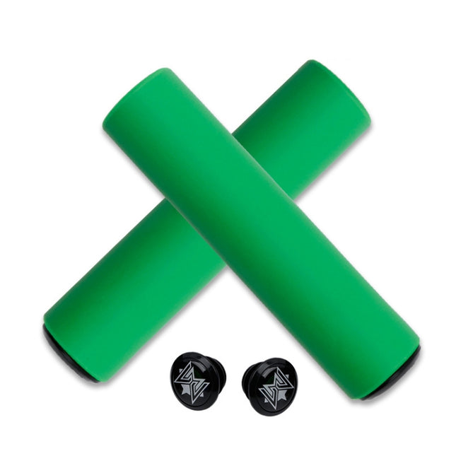MEROCA Mountain Bike Grip Cover Shock Absorbic Silicone Handlebar Sponge Cover(Green)-garmade.com