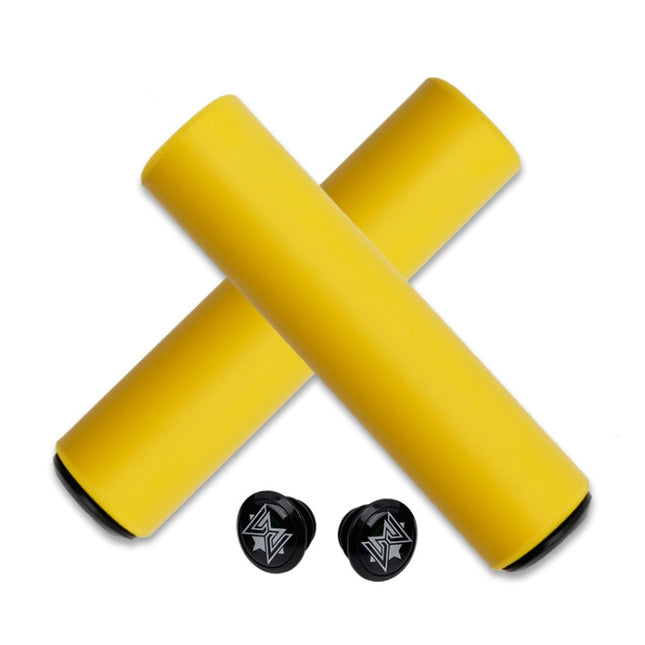 MEROCA Mountain Bike Grip Cover Shock Absorbic Silicone Handlebar Sponge Cover(Yellow)-garmade.com