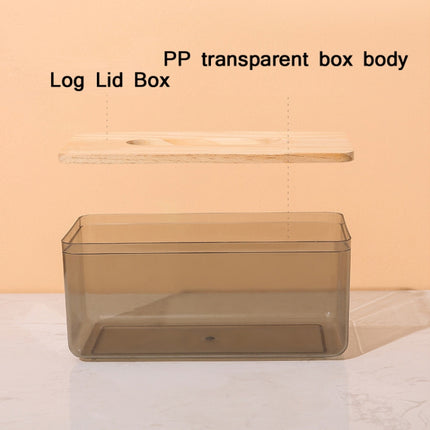 Household Living Room Transparent Tissue Storage Box, Color: Large（Black）-garmade.com
