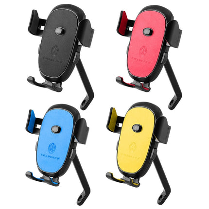 2 PCS CYCLINGBOX BG-2930 Bicycle Mobile Phone Frame Plastic One-Click Lock Mobile Phone Bracket, Style: Rearview Mirror Installation (Red）-garmade.com