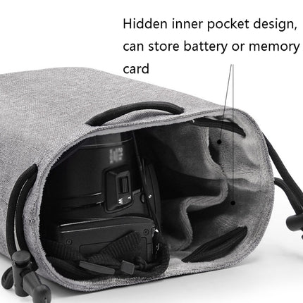 Benna Waterproof SLR Camera Lens Bag Lens Protective Cover Pouch Bag, Color: Round Medium(Gray)-garmade.com