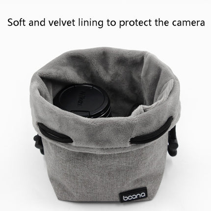 Benna Waterproof SLR Camera Lens Bag Lens Protective Cover Pouch Bag, Color: Round Large(Gray)-garmade.com