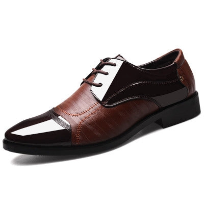 Fashion Men Leather Soft Business Casual Shoes, Size:38(Brown)-garmade.com