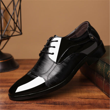 Fashion Men Leather Soft Business Casual Shoes, Size:40(Black)-garmade.com
