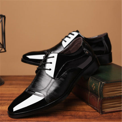 Fashion Men Leather Soft Business Casual Shoes, Size:42(Black)-garmade.com