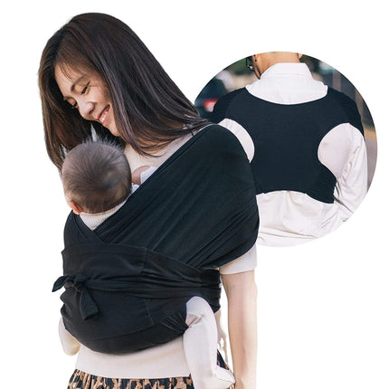 Baby Carrier Double Shoulder Front Holding Baby Carrier Portable Baby X Carrying Bag,Size: M (Black)-garmade.com