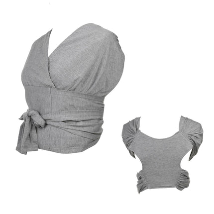 Baby Carrier Double Shoulder Front Holding Baby Carrier Portable Baby X Carrying Bag,Size: M (Gray)-garmade.com