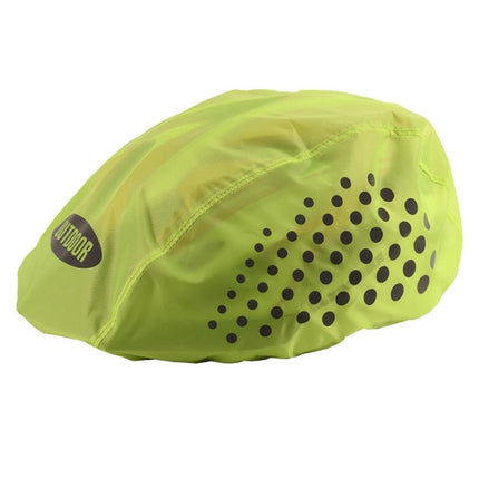 2 PCS Cycling Helmet Rain Cover Outdoor Reflective Safety Helmet Cover, Size: Free Size(Fluorescent Green (Style 2))-garmade.com
