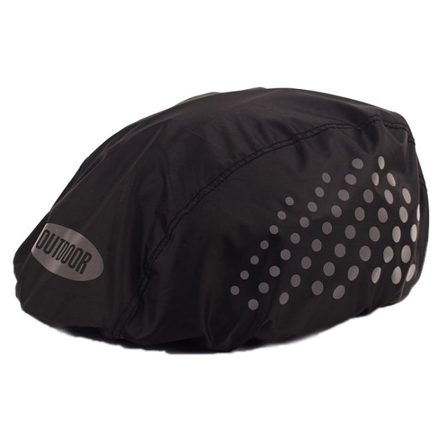 2 PCS Cycling Helmet Rain Cover Outdoor Reflective Safety Helmet Cover, Size: Free Size(Black (Style 2))-garmade.com